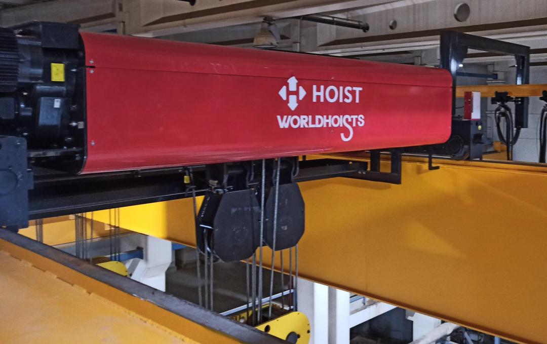 Мостовой кран 80т с 3 грузовыми тележками для предприятия бумагоделательной промышленности ООО «ГЕОПАК»